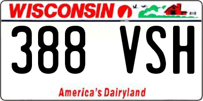 WI license plate 388VSH