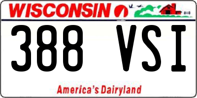 WI license plate 388VSI