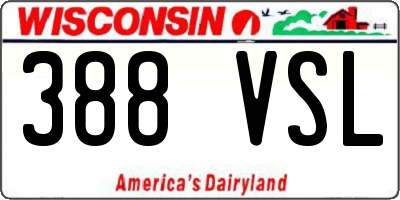 WI license plate 388VSL