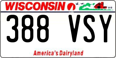 WI license plate 388VSY