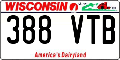 WI license plate 388VTB