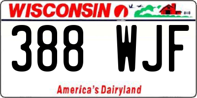 WI license plate 388WJF