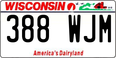 WI license plate 388WJM