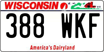 WI license plate 388WKF