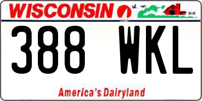 WI license plate 388WKL