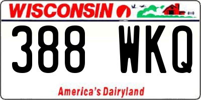 WI license plate 388WKQ