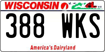 WI license plate 388WKS