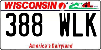 WI license plate 388WLK