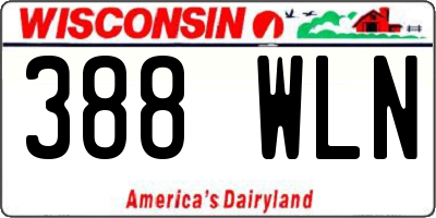 WI license plate 388WLN
