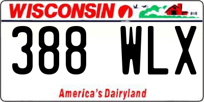 WI license plate 388WLX