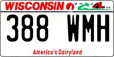 WI license plate 388WMH