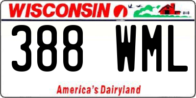 WI license plate 388WML
