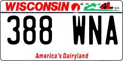 WI license plate 388WNA