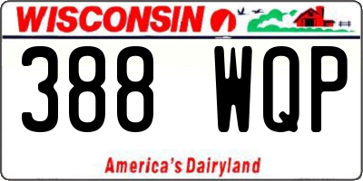 WI license plate 388WQP
