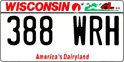 WI license plate 388WRH