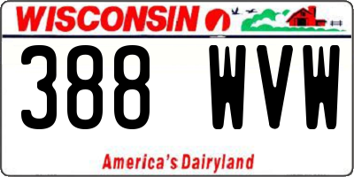 WI license plate 388WVW