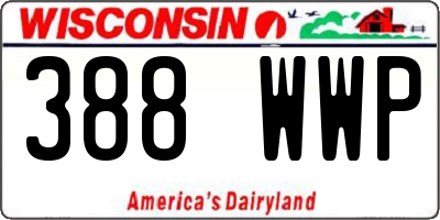 WI license plate 388WWP