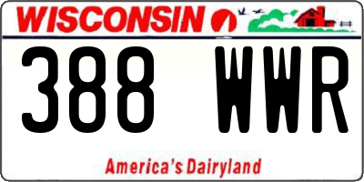WI license plate 388WWR