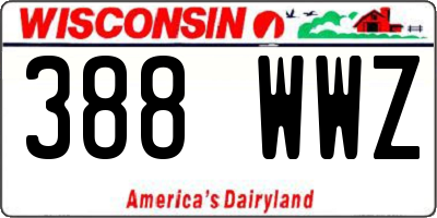 WI license plate 388WWZ