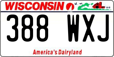 WI license plate 388WXJ