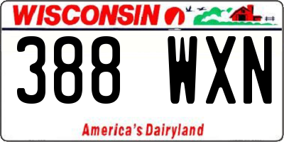 WI license plate 388WXN