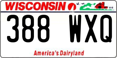 WI license plate 388WXQ