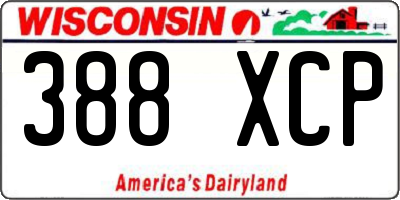 WI license plate 388XCP
