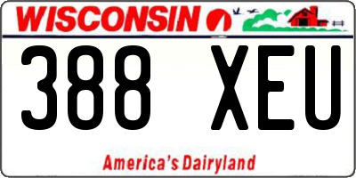 WI license plate 388XEU