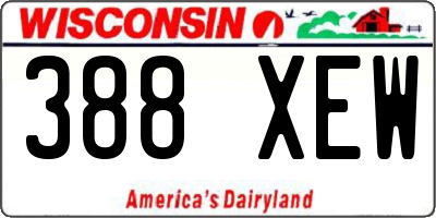 WI license plate 388XEW