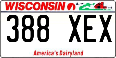 WI license plate 388XEX