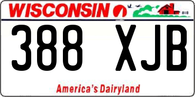 WI license plate 388XJB