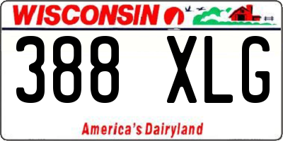 WI license plate 388XLG
