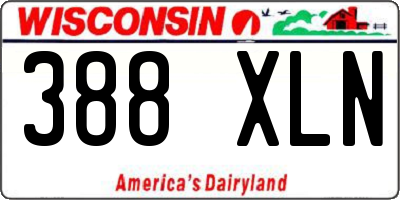 WI license plate 388XLN
