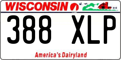 WI license plate 388XLP