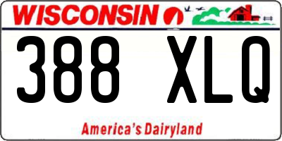 WI license plate 388XLQ