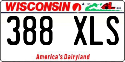 WI license plate 388XLS