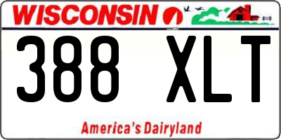 WI license plate 388XLT
