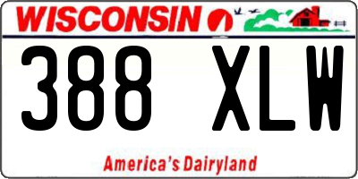 WI license plate 388XLW