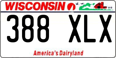 WI license plate 388XLX