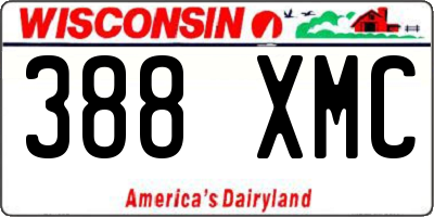 WI license plate 388XMC