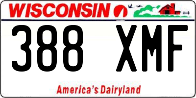 WI license plate 388XMF
