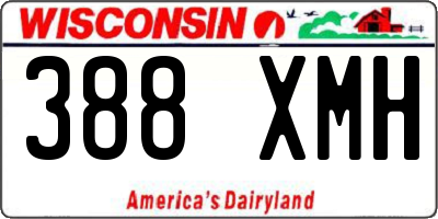 WI license plate 388XMH