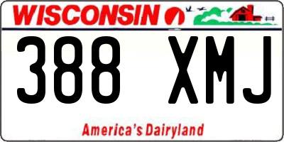 WI license plate 388XMJ