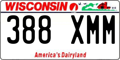 WI license plate 388XMM