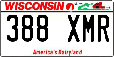 WI license plate 388XMR