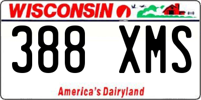 WI license plate 388XMS