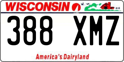 WI license plate 388XMZ