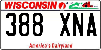 WI license plate 388XNA