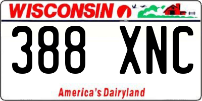 WI license plate 388XNC