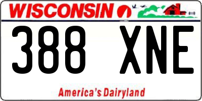 WI license plate 388XNE